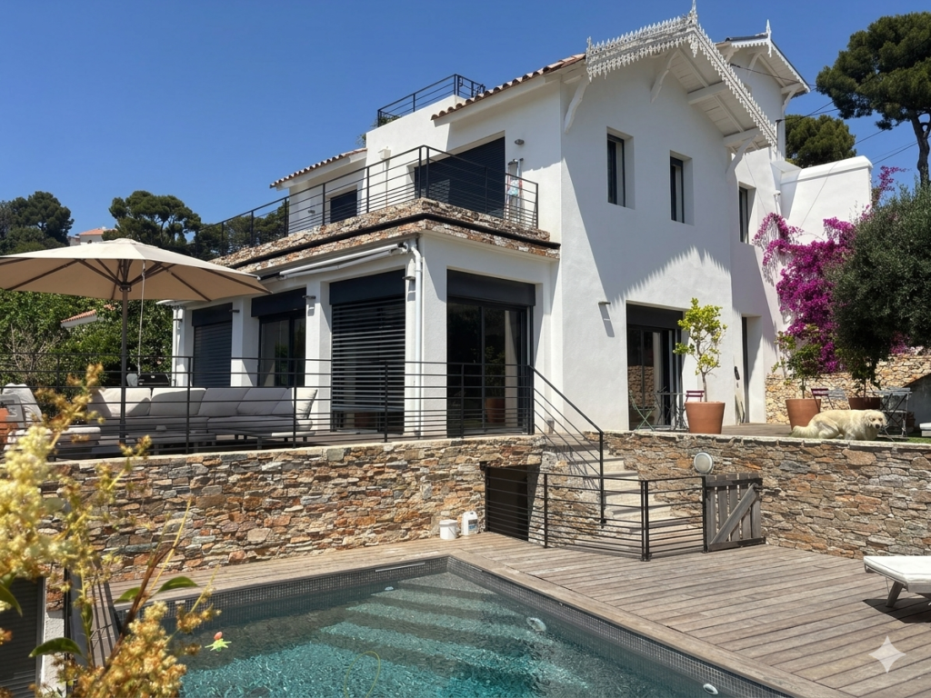 La villa du Vallon des Bourguignons est une authentique villa de style Belle Époque datant du début du XXe siècle au confort absolu d'une rénovation contemporaine haut de gamme. Un véritable havre de paix, niché dans un écrin de verdure et baignée de soleil.